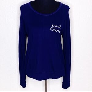 Sundry navy blue Just Love sweatshirt knit top size 0 or Extra Small NWOT